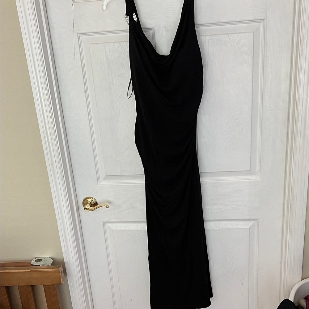 White House Black Market Chic Black Backless Gown